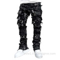 High Street Distressed Flared Denim Jeans